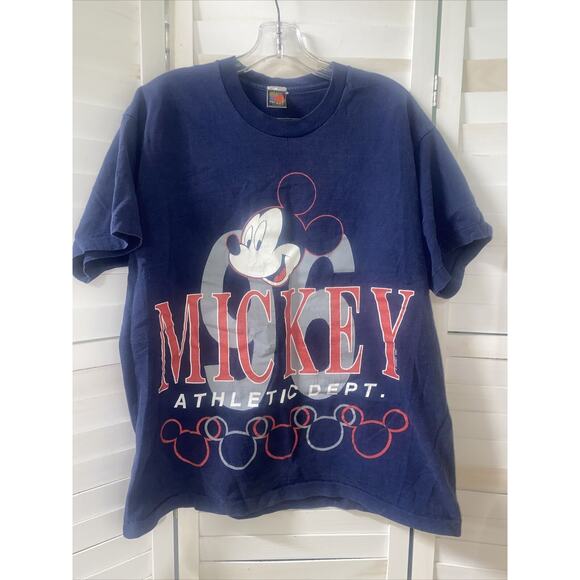 Vintage Disney Shirt Men's Large Blue Mickey Unlimited Graphic T-Shirt One Size - Picture 1 of 7